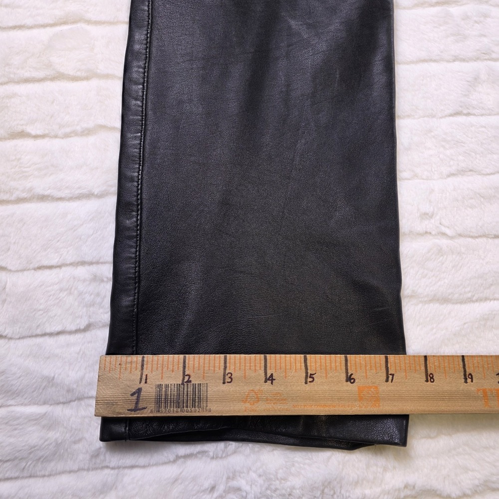 Vintage Gap Genuine Black Leather Pants Womens 6 Moto Biker Babe Retro Whimsey - Picture 8 of 11